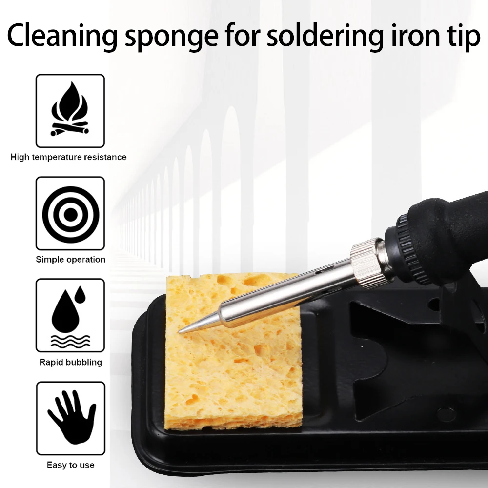10/50pcs Soldering Iron Tip Tin Cleaner Cleaning Sponge Yellow Heat Resistant High Sponge Temperature Resistant Sponge