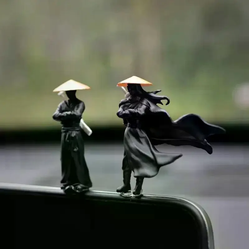 Resin Mini Figurines Decorative 50mm Ancient Sino-Japanese Samurai Warriors Office Cubicle Home Desktop Car Interior Model Gifts