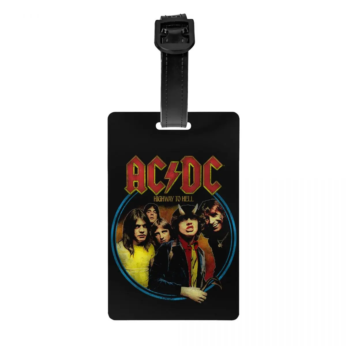 Vintage Rock AC DC Luggage Tag Custom Heavy Metal Music Band Baggage Tags Privacy Cover ID Label