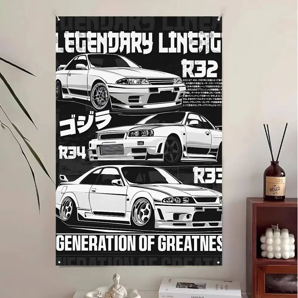 بارد JDM تعديل سباق السيارات العلم أعلام مخصصة الجدار شنقا نسيج في الهواء الطلق الزخرفية العلم خلفية بطانية #5