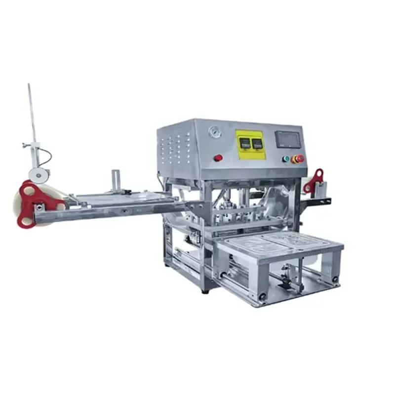 Tray Sealing Machine Fast Food & Beverage Packaging Pneumatic Nitrogen Foil Packer Salad Ready Meal Vacuum Sealer Machine