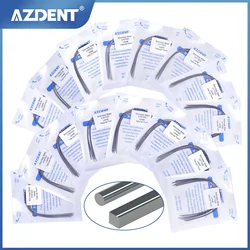 AZDENT Orthodontic Arch Wires, aço inoxidável, redondo, tipo retangular, forma natural, chaves para dentes, 10 pacotes = 100pcs