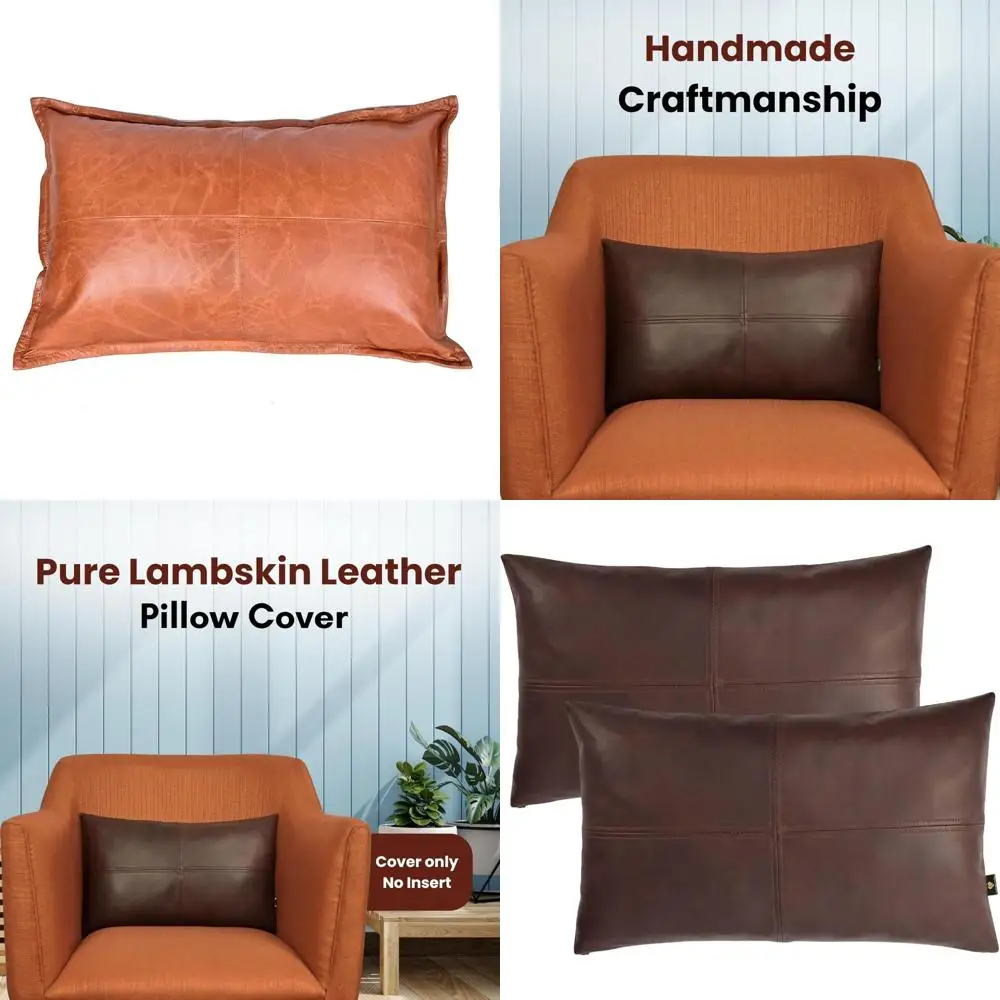 

Наволочка из 100% натуральной овечьей кожи - Чехол для диванной подушки - Элегантные декоративные чехлы для гостиной и спальни