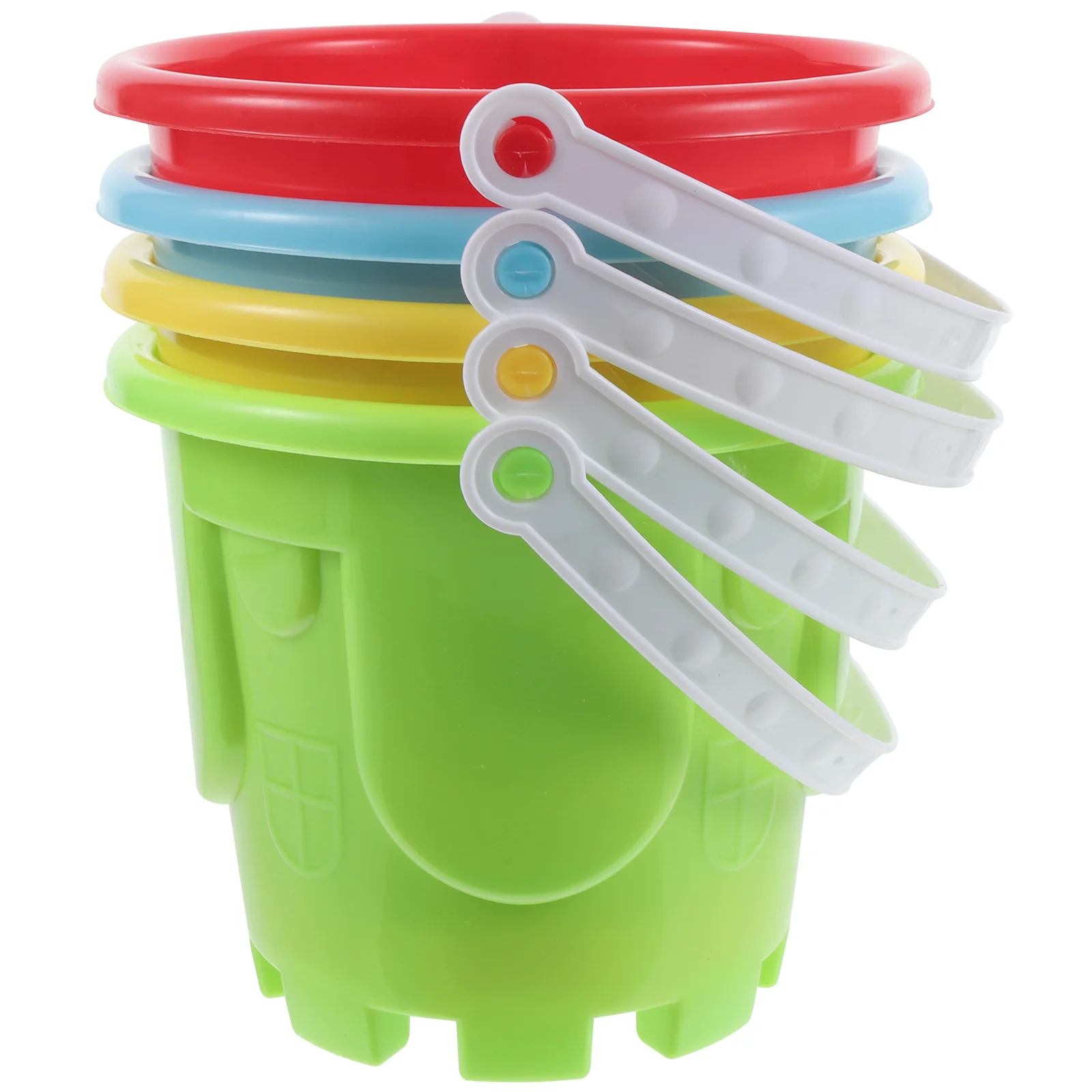 

4 Pcs Beach Bucket Color Cognizance Toys Kids Sandbox Educational Game Playsets