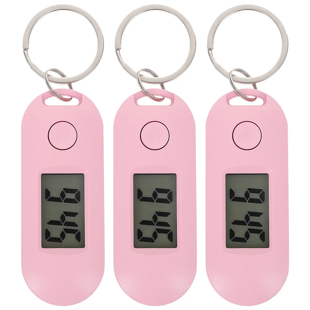 3 pezzi di orologi elettronici color caramello portachiavi muto orologio digitale per studenti orologio da tasca leggero portatile moschettone da infermiera
