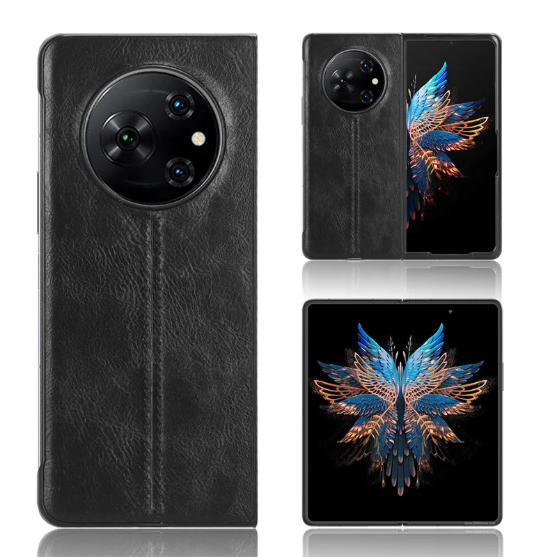 For Tecno Phantom V Fold Case Ultra-thin Suture Soft Edge PU Leather Hard Phone Cover For Tecno Phantom V Fold Case