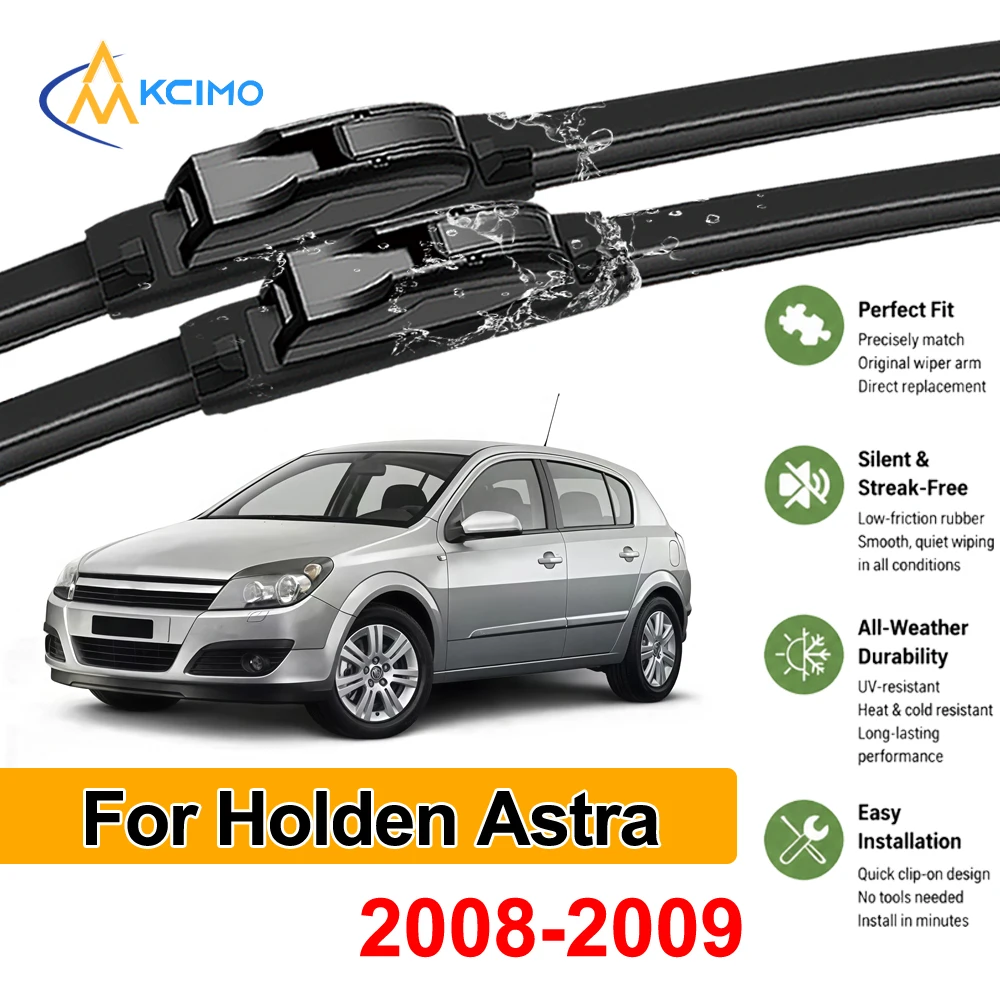

Durable Rubber Front Windshield Wipers For Saturn Astra 2008-2009 Complete Set Replacement Wiper Blades Easy to Install