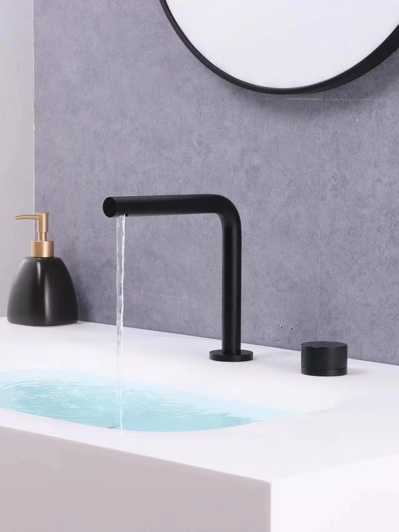 Separate bathroom faucet, basin height and width basin faucet mixer tap single handle rotary control cold and hot basin faucet