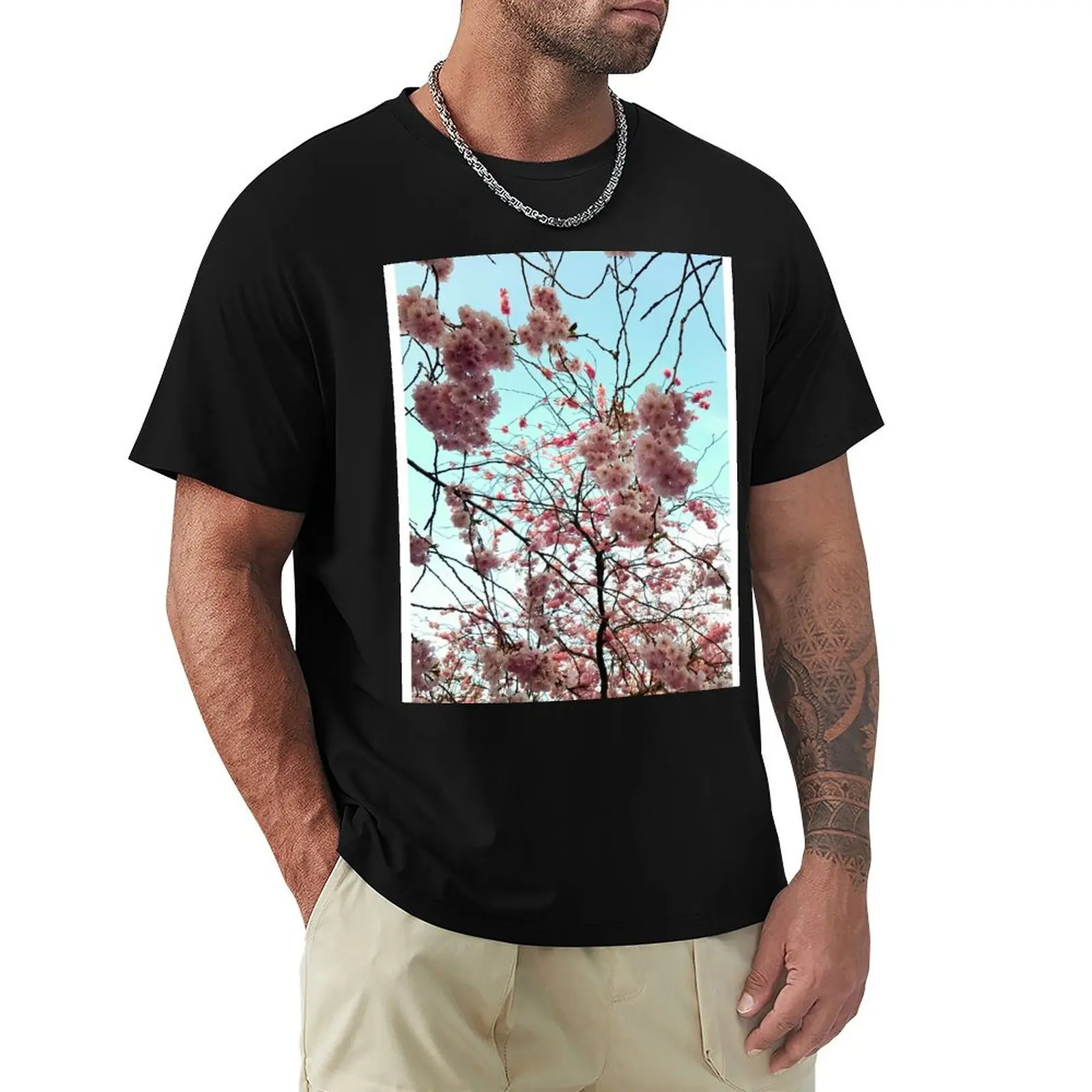 Pink Cherry Blossoms T-Shirt Holiday All Match T-Shirt