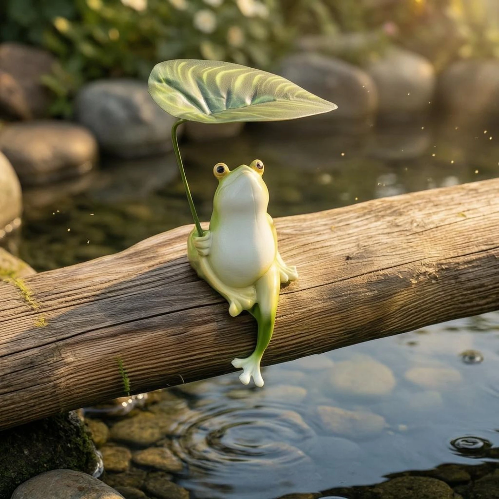 Garden Frog Statue Outdoor Indoor Frog Ornament Home Decor Sleek Rounded Decorative Object Standing Sitting for Patio