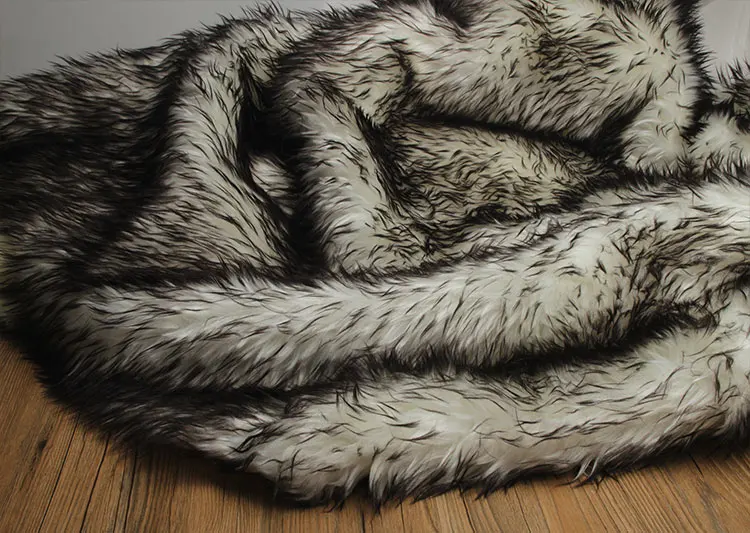 Beach wool fox fur faux plush fur fabric for winter coat pillow case vest Fur collar 5cm long hair plush fur tissu telas