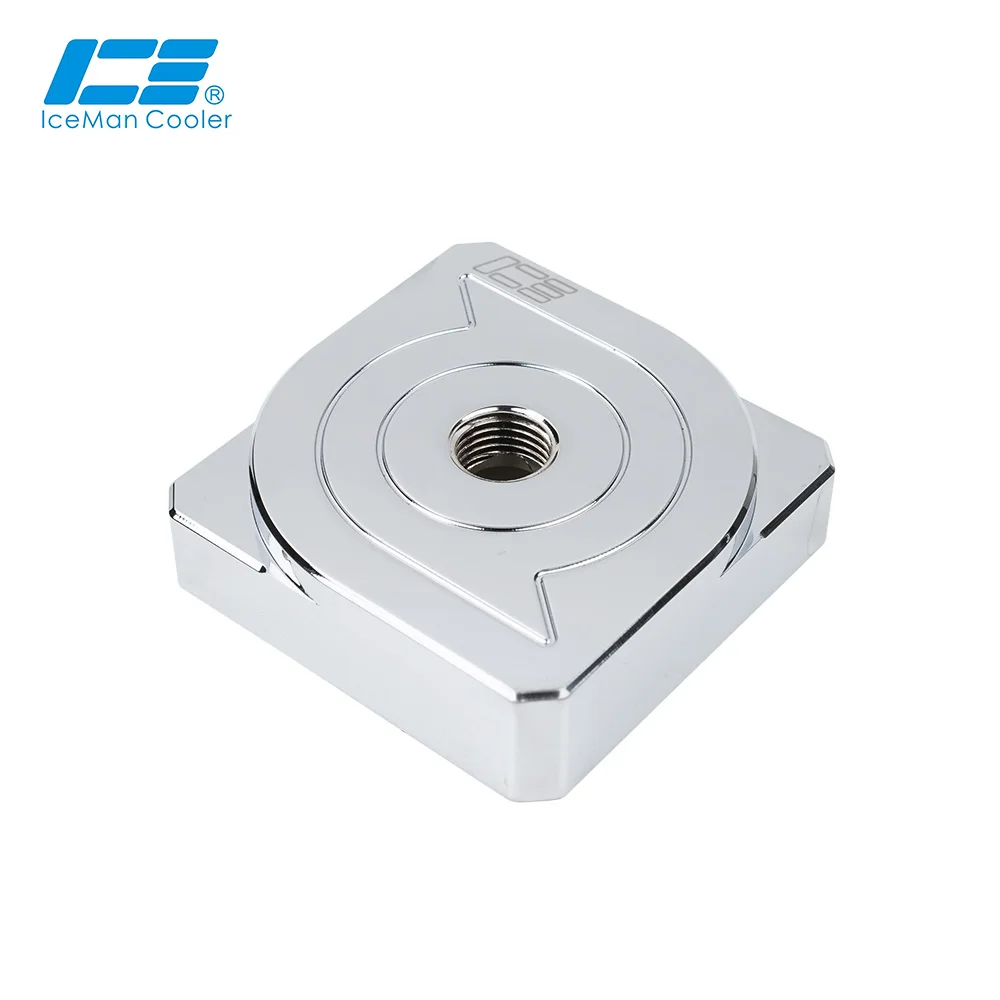 IceManCooler Bright Silver Pure Copper DDC Pump Cover High Quality Water Cooling  Electroplating Pump Refit Cap Mirror Effect