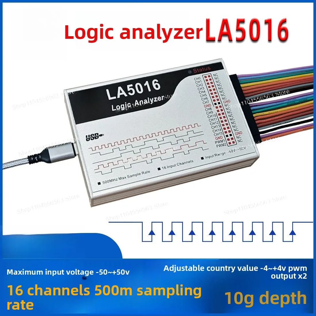 

16-канальный логический анализатор LA5016, частота дискретизации 500 м для анализа цифровых сигналов и протоколов