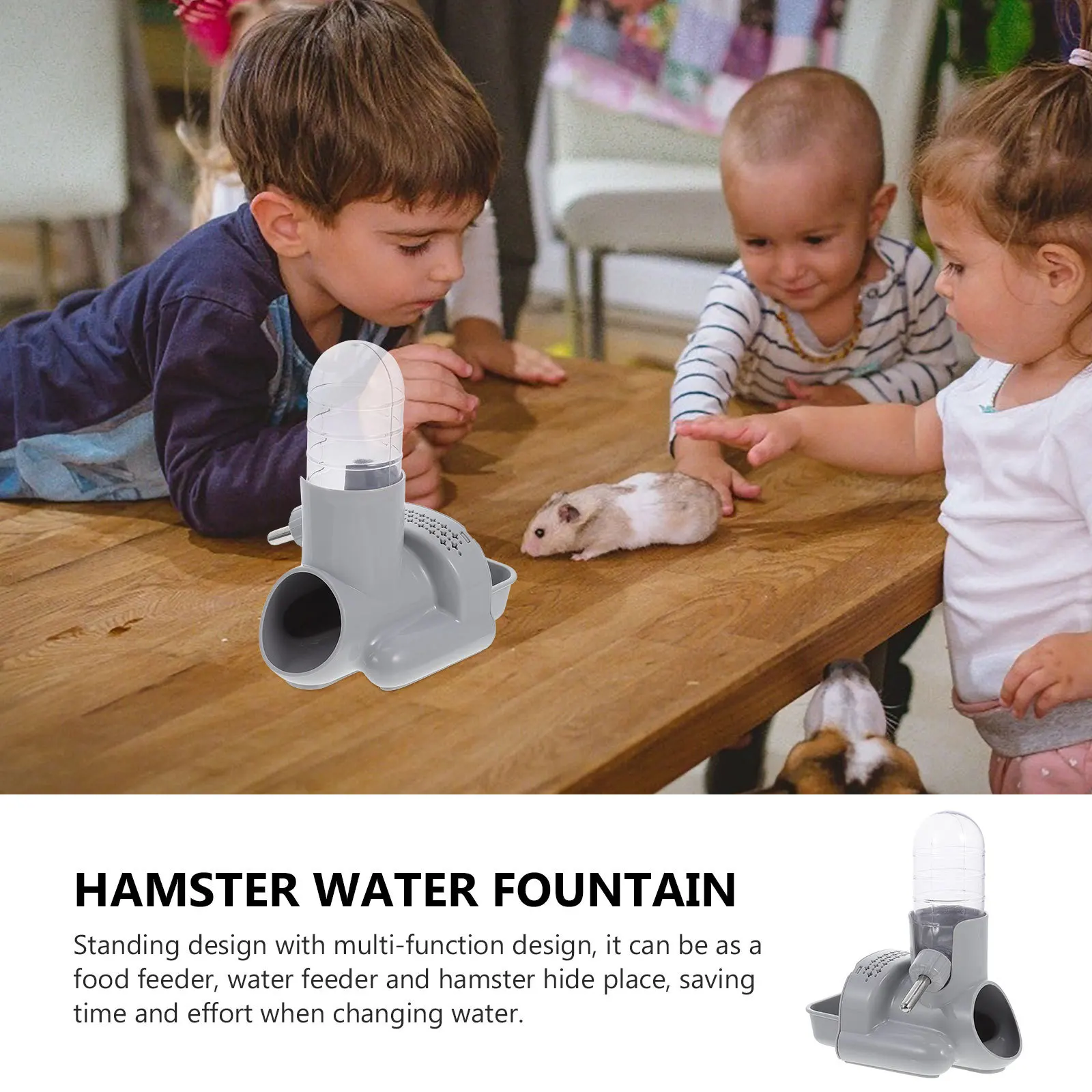 

Beavorty Hamster Drinking Fountain Standing Water Bottle for Small Animals Bunny Dispenser Plastic Accessory Multi Use