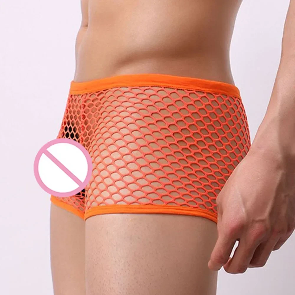 Men\'s Fishnet Underwear Transparent Underwear Sexy Comfortable Underwear Hollow Out See Through Sensual Bikini Men\'s Panties