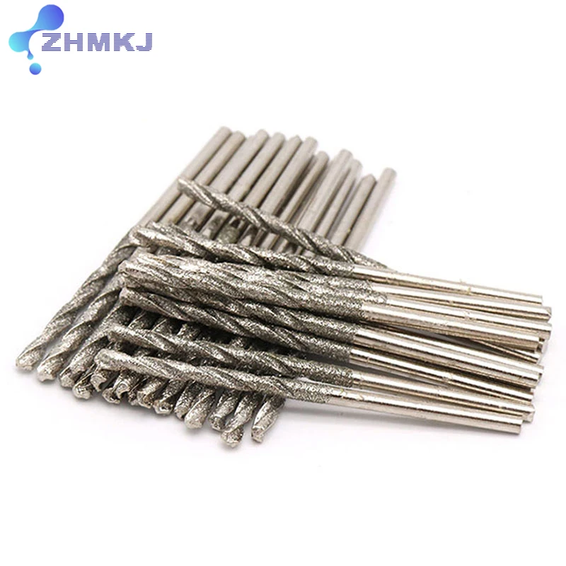 1-10Pcs Diamond Coated Twist Drill Bit for drilling holes in ceramics Glass Jewelry Stone 0.8 1 1.2 1.5 1.8 2 2.5 3mm