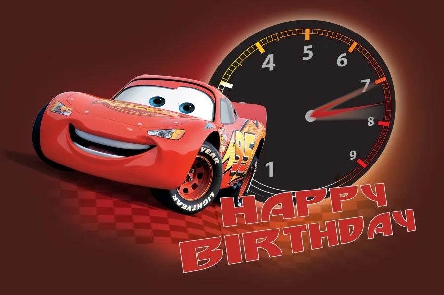 Disney Autos Mcqueen Thema Fotografie Vinyl Kulissen Angepasst Junge Geburtstag Party Weihnachten Hintergrund für Foto Studio