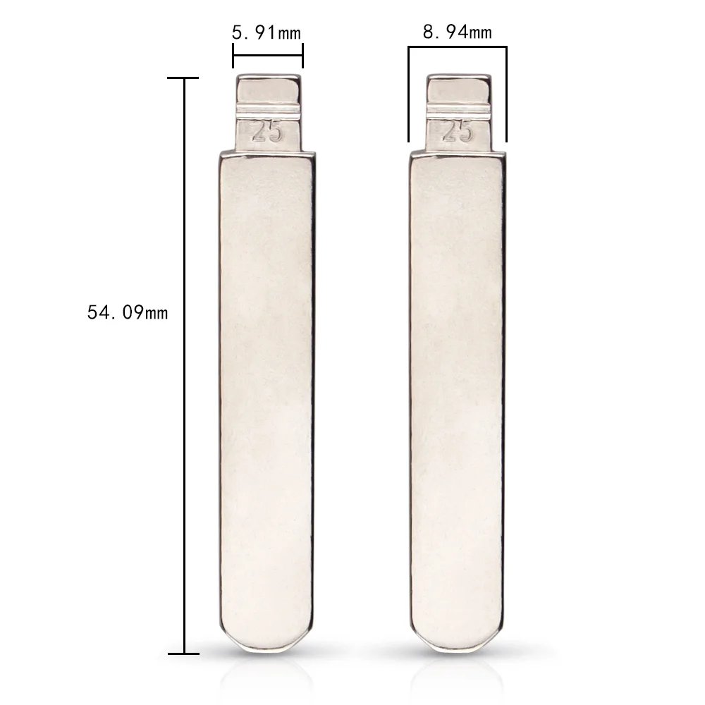 1 pcs Uncut Blade #25 HON66 교체 금속 빈 자동차 키 Honda Civic Accord CR-V City HRV 벤젤 옥 XR-V