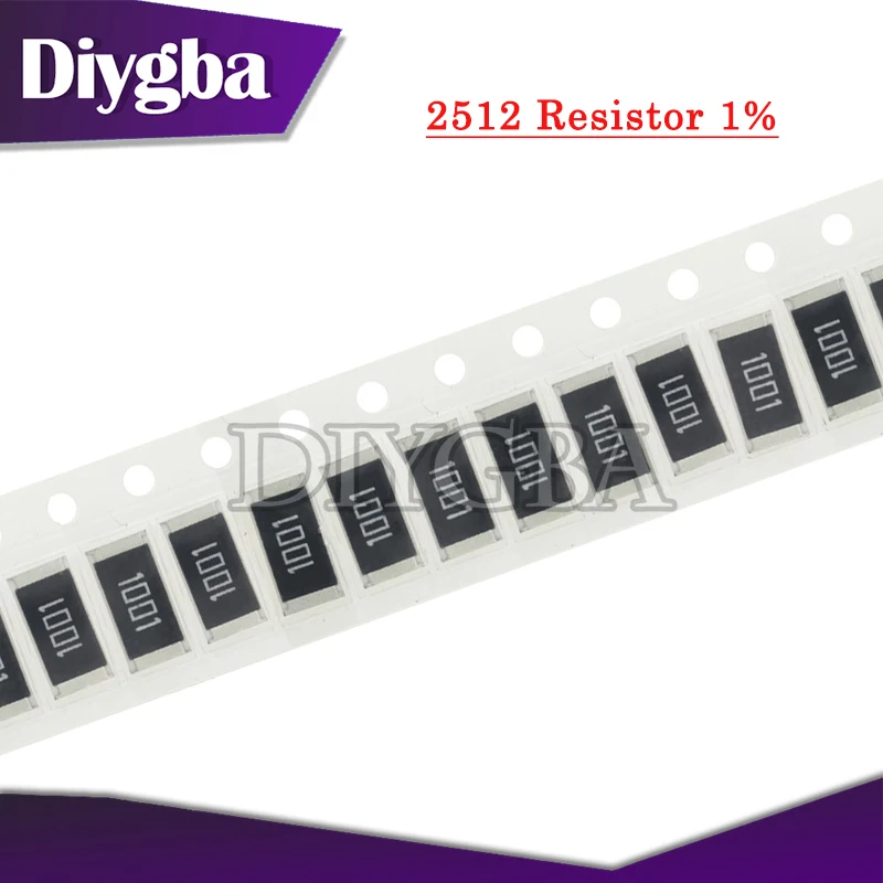 50PCS 2512 SMD chip fixed 1% 1W 0.1R 0.01R 0.05R 0.001R 0.33R 1R 0R 10R 100R