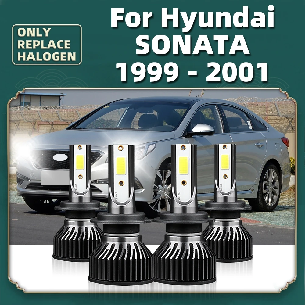 

Led 12V H7 LED Headlight Bulbs High Low Beam Auto Lamps For Hyundai Sonata Year 1999 to 2000 2001 Replace Combo Headlamp Luces