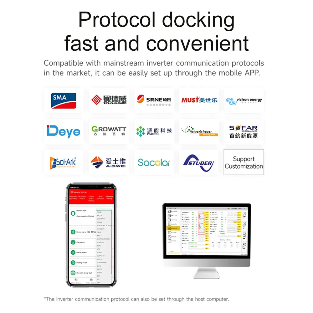 الذكية BMS بلوتوث التطبيق المتوازي 5A التوازن BMS 4s LiFePo4 12 فولت ليثيوم أيون 3S 7S 8S 10S 12S 13S 14S 16S 24S 48 فولت 60A 100A 150A 200A