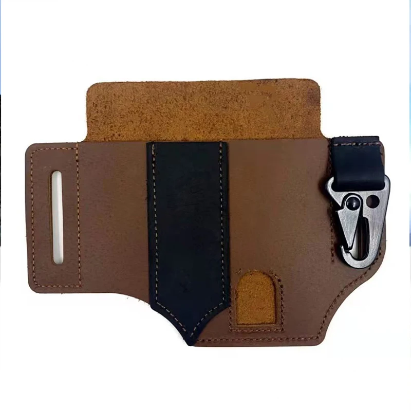 Tactical Multi Tool Belt Leather Bag Portable Tool Storage Bag Holster Outdoor Camping Hunting Waist Leather Pocket image 3
