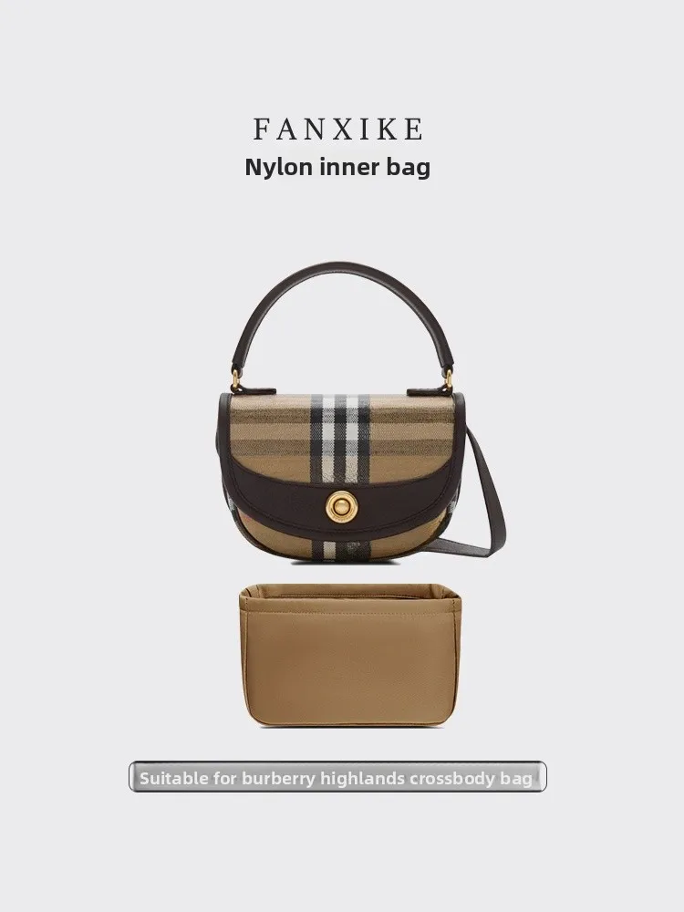 

Lightweight Slim Crossbody Bag Inner Pouch Storage Organizer Handmade Stitching Nylon Material ex Pure Color Design