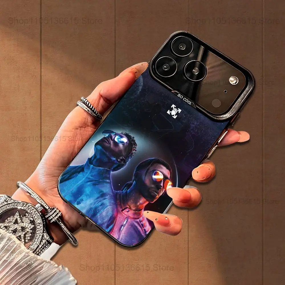 حافظة هاتف رائعة من مغني الراب P-PNL Q-QLF لهاتف iPhone 16,15,14,17,13,12,11,Mini,Pro,SE,XS,MAX,Air,Black غطاء سيليكون غير لامع #3