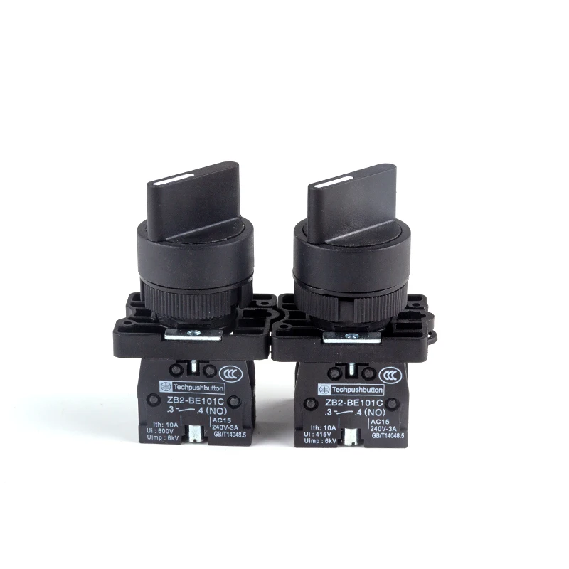 22mm XB2-ED21 XB2-ED33 Self-locking/Latching Knob Switch 10A/600V 2 Position 3 Position Select Button Switch