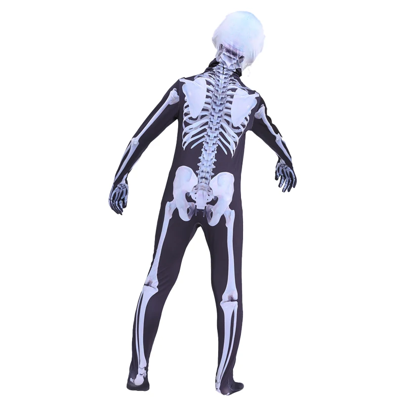 Costume d'Halloween Zombie Thriller pour Enfants et Adultes, Couvre-Tête, Cosplay, Modules d'Horreur, Combinaison Seton, Rave Party, Zentai