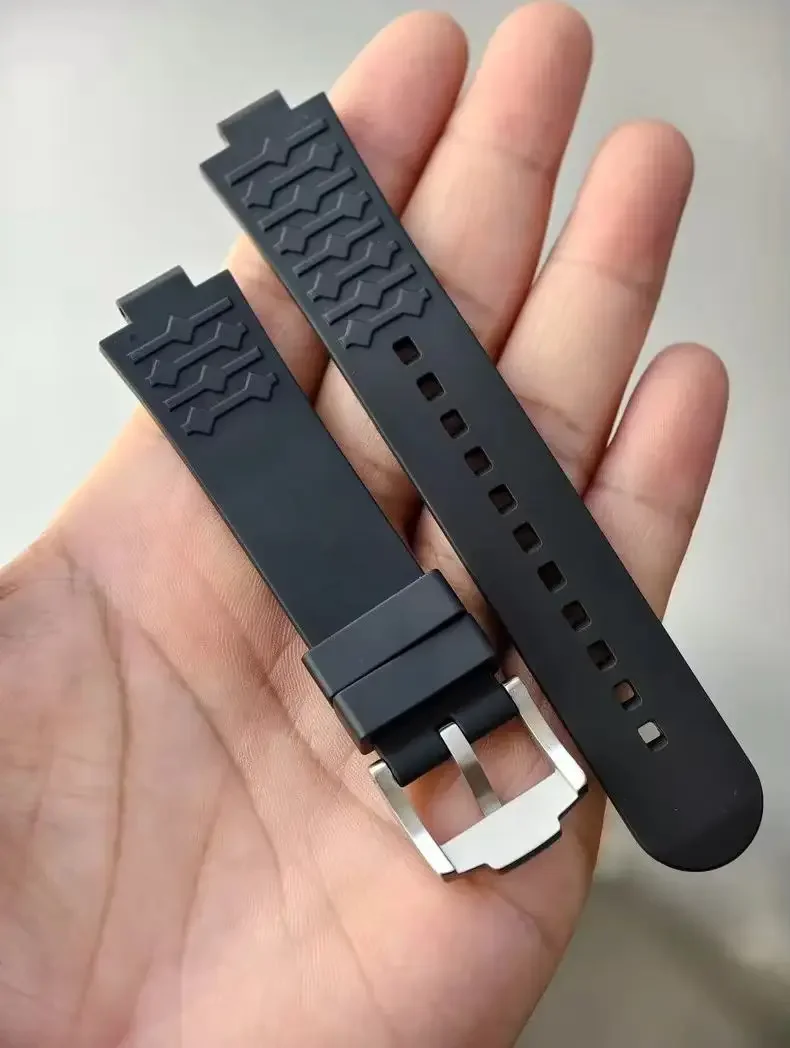 Watch Strap For Tudor 39MM Pelagos Tomahawk Series 25407 Waterproof Rubber Watch Band Soft Black