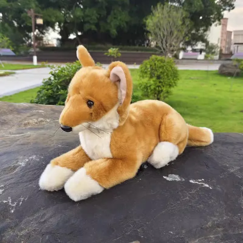 

Cute Doll Simulation Jackal Dog Doll Lying posture Red Wolf Plush Toy Doll Girlfriend Gift 28cm DY10315