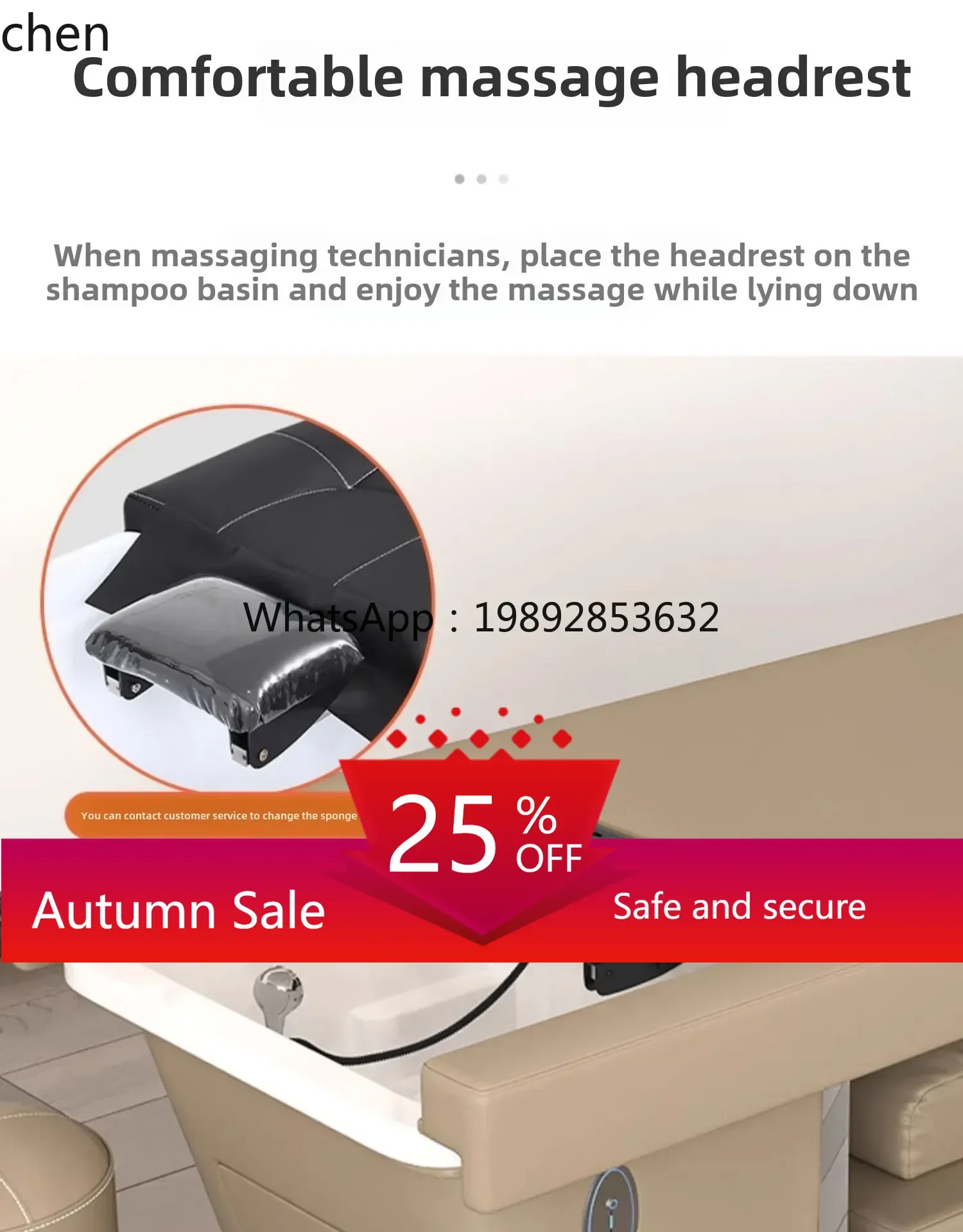 

Shampoo bed barber special electric massage fumigation foot therapy water circulation speed water heater head treatment bed