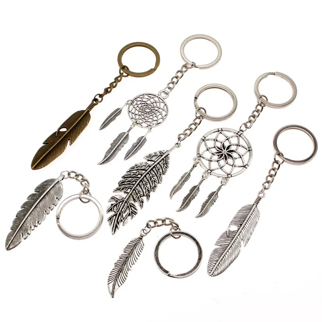 1 Piece Fashion Dream Catcher Key Car Keychains Creative Feather Keyring Handmade High Quality Gift For Wife