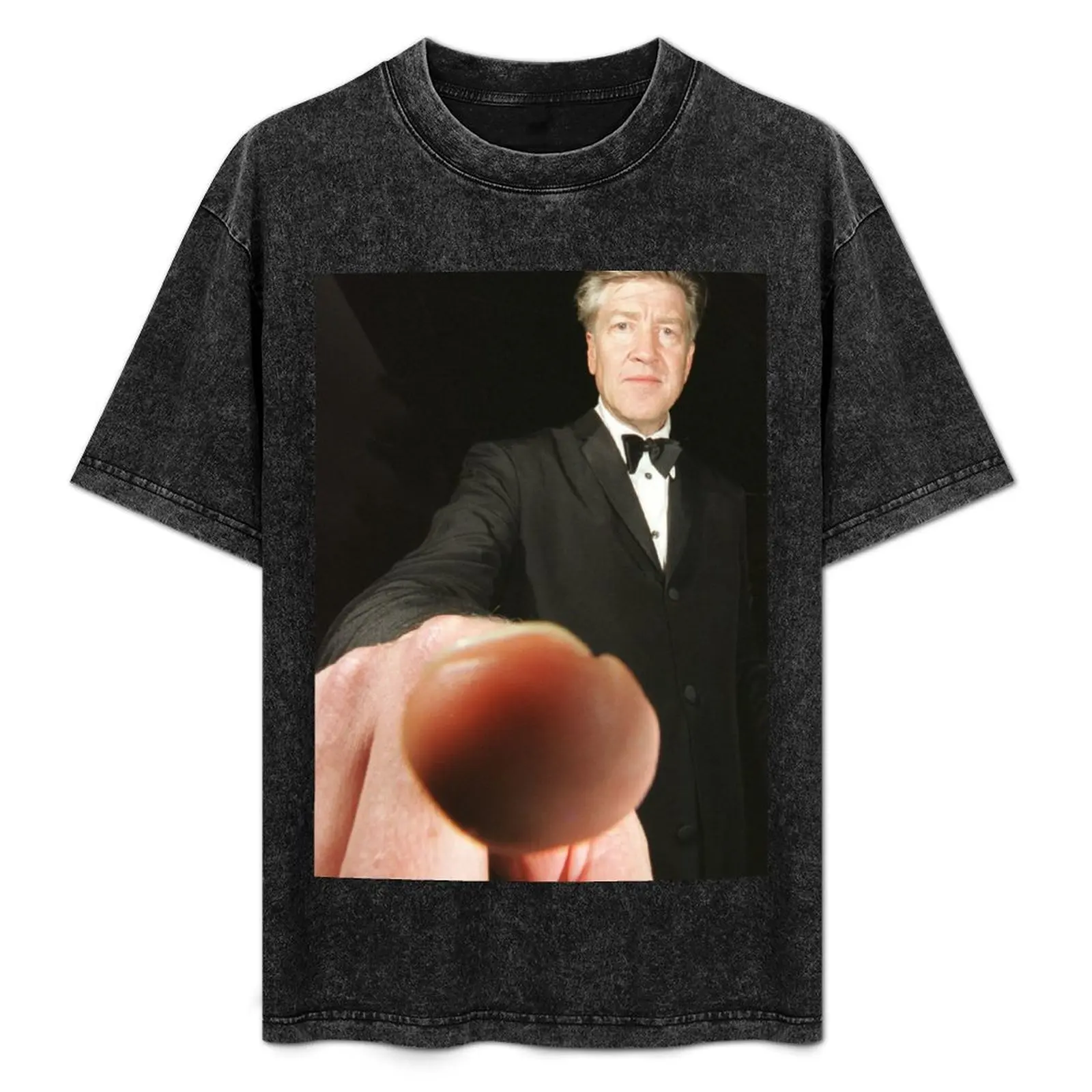 David Lynch Pointing T-Shirt graphic shirts vintage t shirts customs boys whites Men's cotton t-shirt