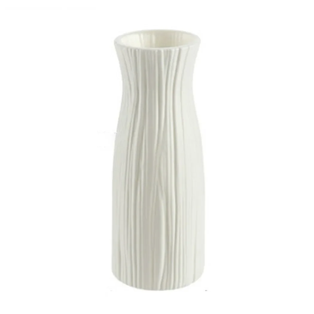 Plastic Flower Vase White Pink Imitation Ceramic Flower Improve Your Home Office And Wedding Environment Basket Vase