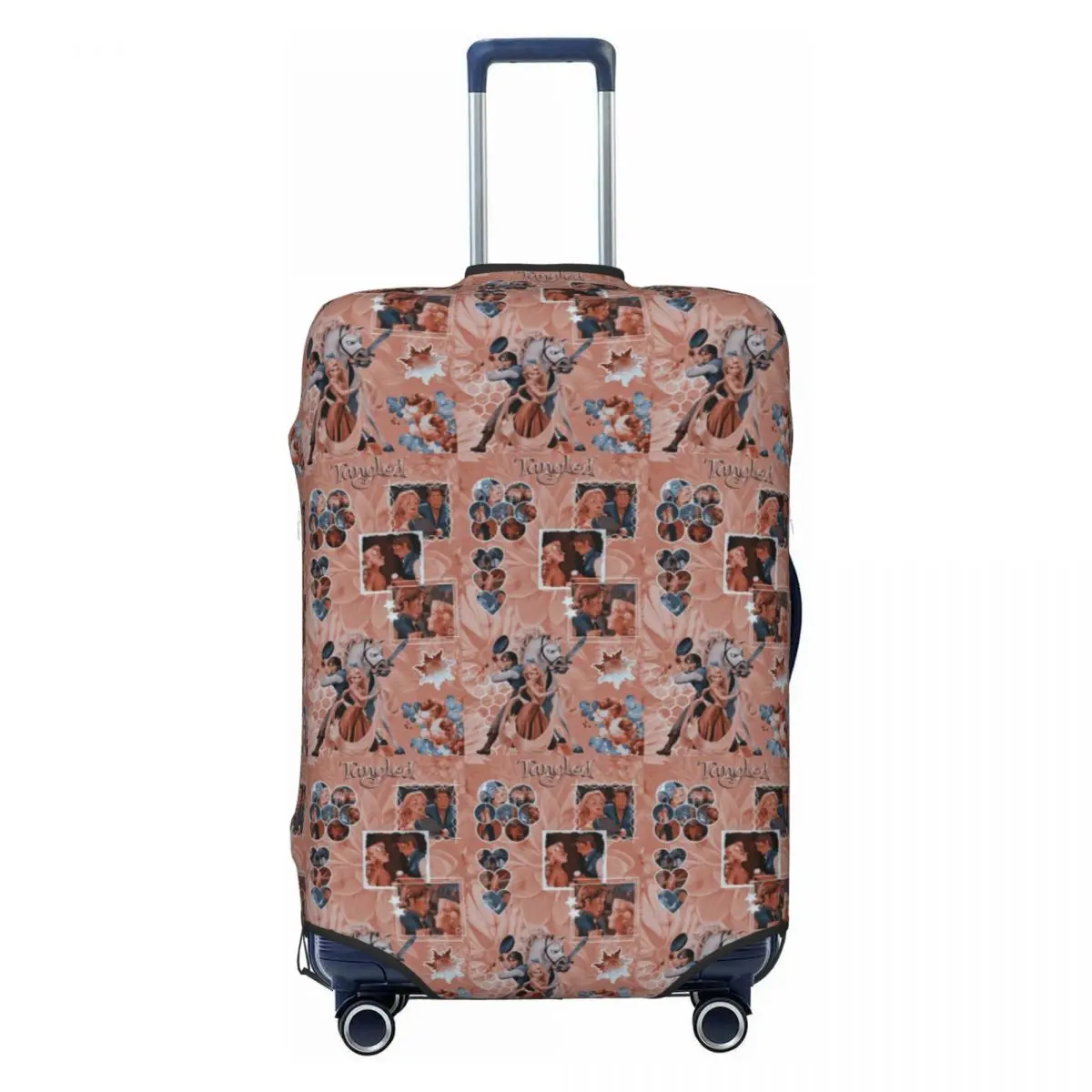 

Custom Flynn Rider Princess Wallpaper Luggage Cover Elastic Tangled Travel Suitcase Protective Covers Fits 18-32 Inch