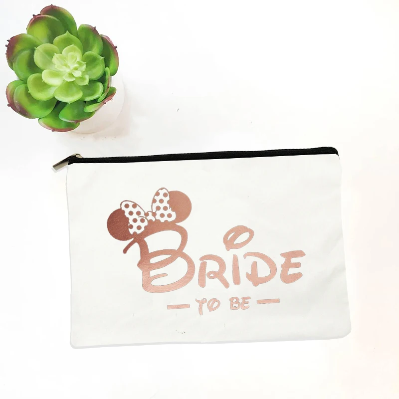 Bride To Be Wedding Portable Cosmetic Bag Team Bridesmaid Gifts Travel Lipstick Bag Hen Party Prom Gift Professional Nail Case