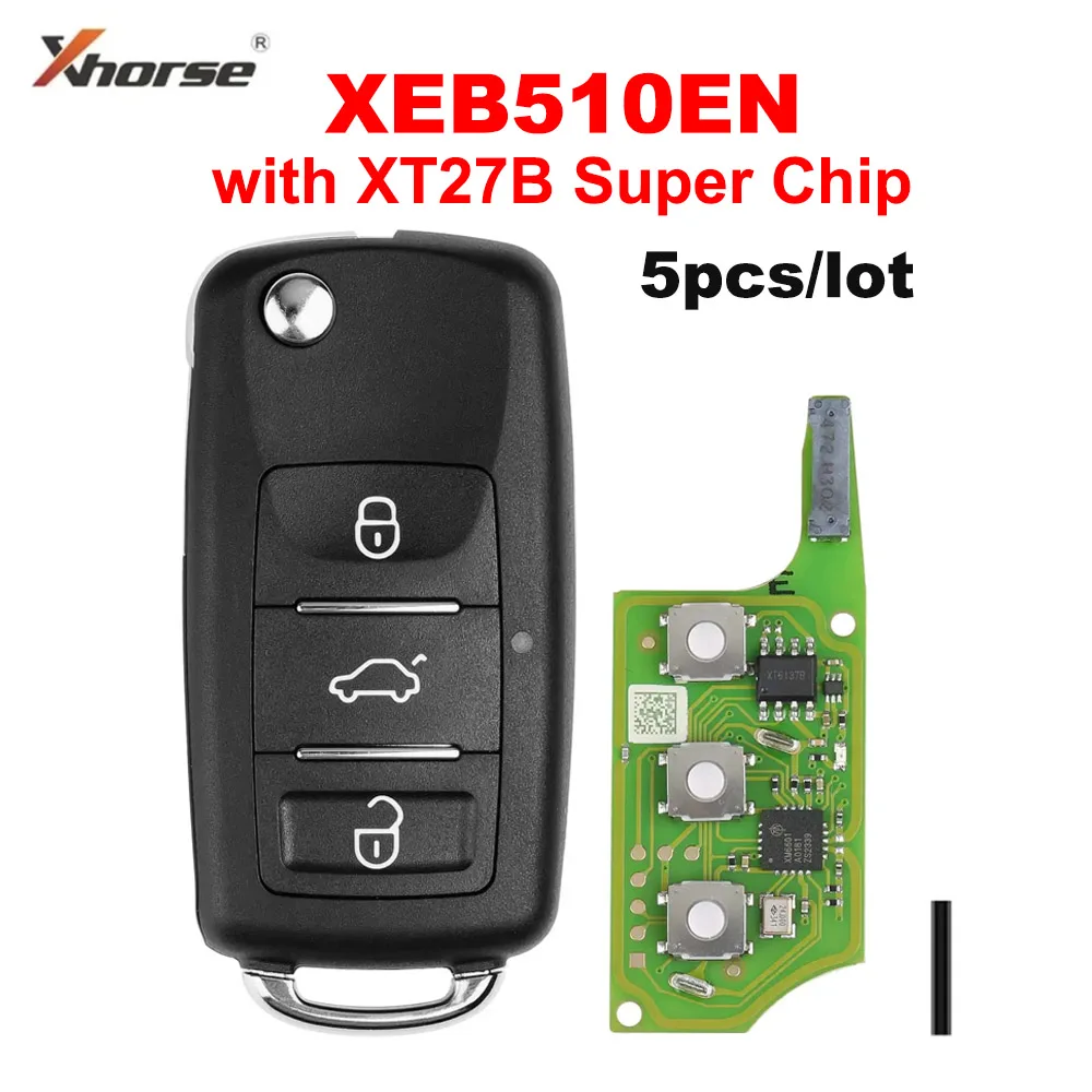 

5pcs/lot Xhorse XEB510EN For Volkswagen B5 Type Super Remote with XT27B Super Chip