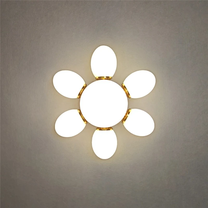 Modern Sunflower Style Wall Lamps Kid's Room Wall Lamp LED Bedroom Living Room Restaruant Decor Lighting Ceiling Home Wall Light