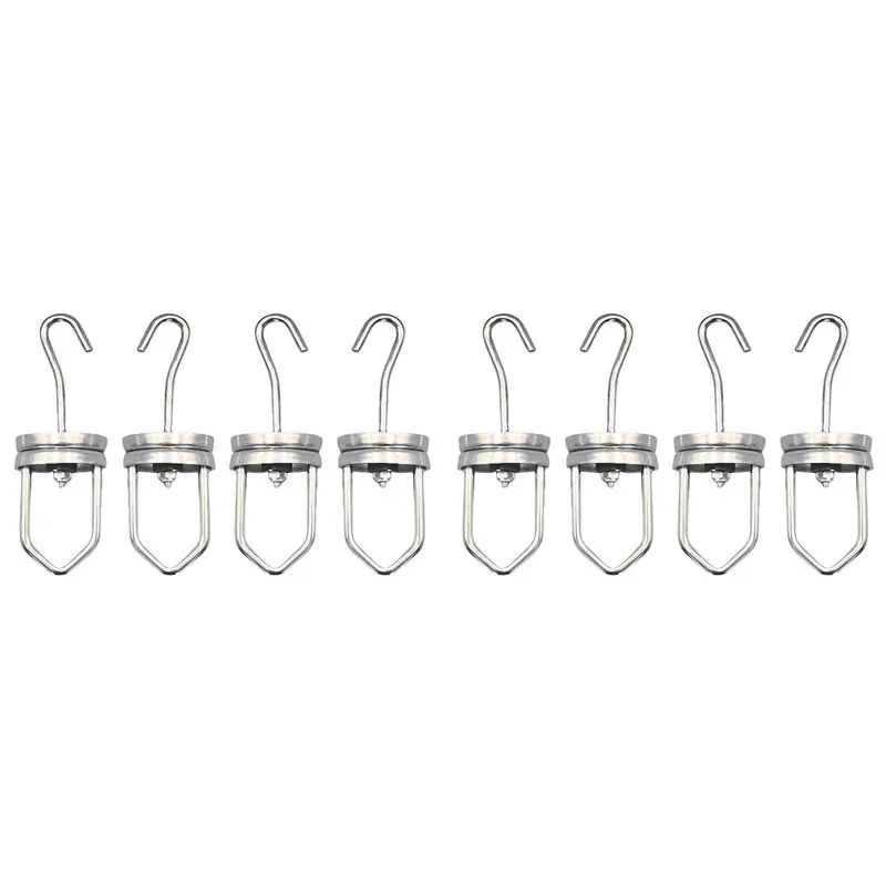ABGE-Strong Hanging Rotating Spinner Hooks 110 Pounds Capacity 8PCS Paint Rotary Swivel Hooks High Temperature Rotary Hook