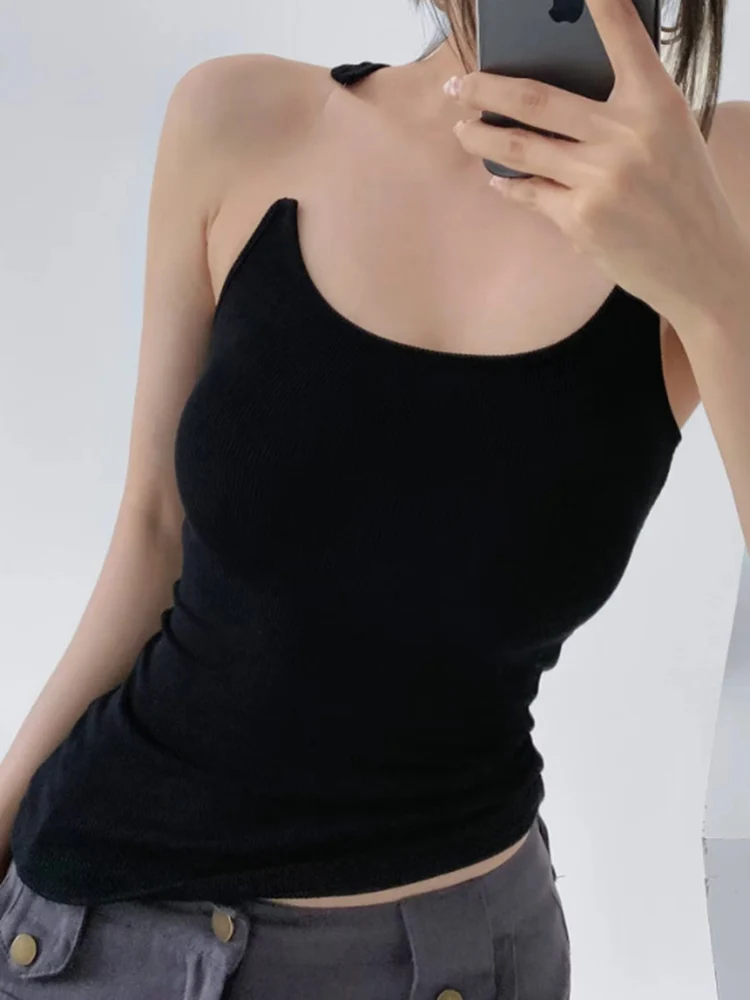 Women Ypro Ribbed Invisible Strap Tank Top Camis Tee