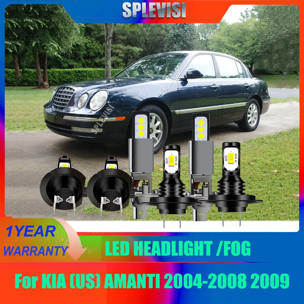 H7 H7 448 Headlamp Headlight High Low Beam Fog Bulbs 1:1 size specification For KIA (US) AMANTI 2004 2005 2006 2007 2008 2009