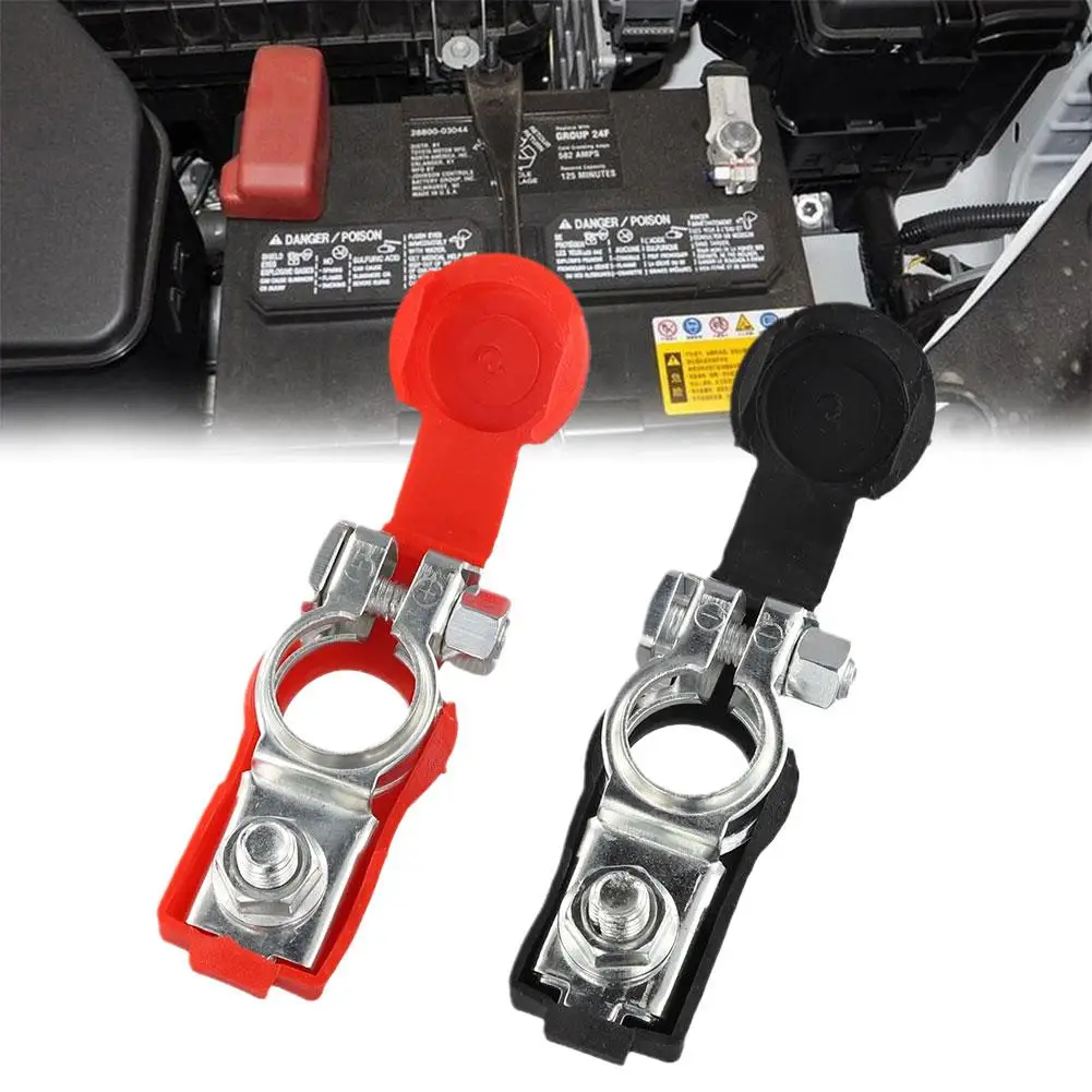 1pair Universal Negative Positive Auto Battery Cable Terminal Top Post Clamp Preservative For Cars And Truck Accessories