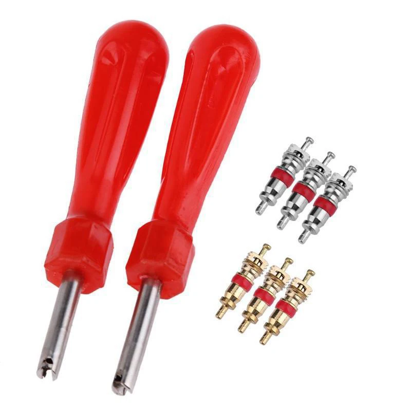 

5pcs Valve Cores with Car Bicycle Tyre Tire Valve Core Remover Repair Tool