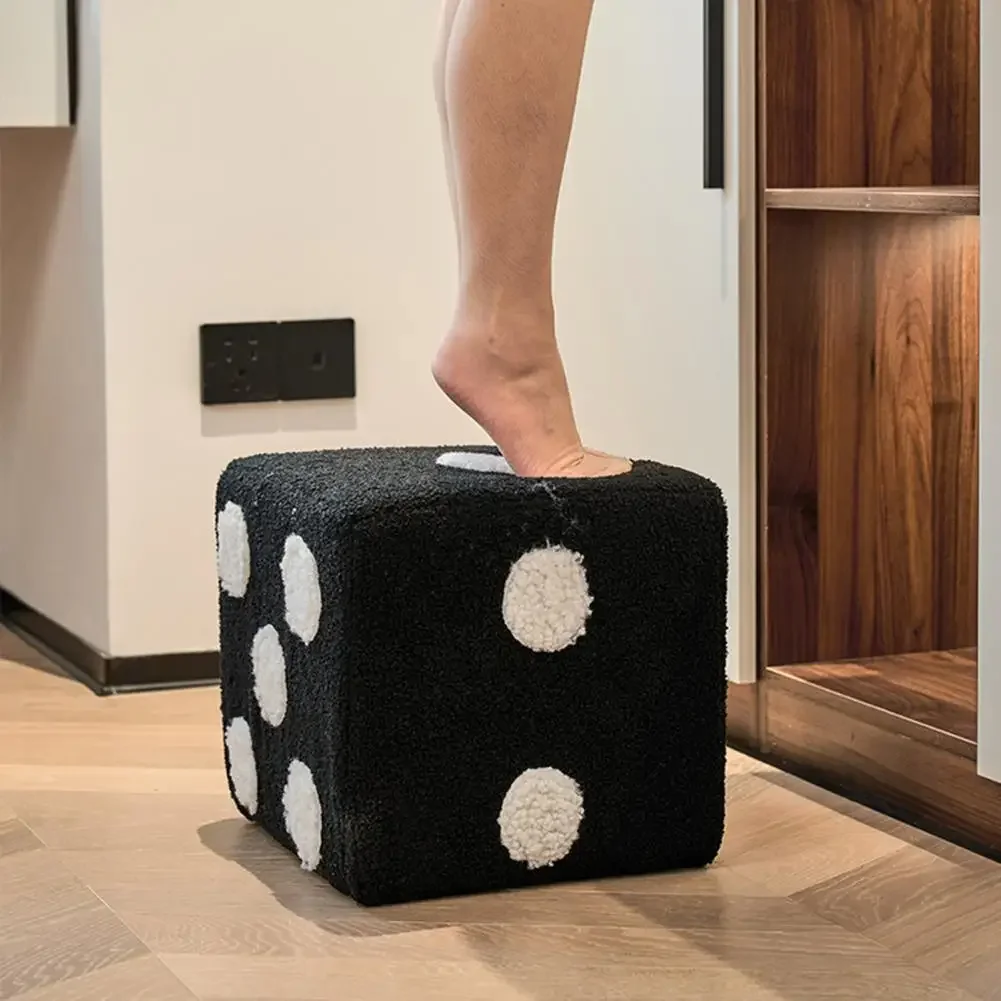 Soft Dices Stool Cubic Mobile Furniture Change Shoe Stool Fashion Small Apartment Leisure Stool for Living Room