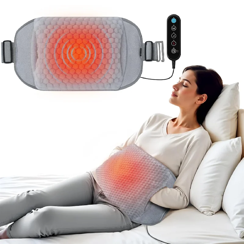 Heating Pad with Massager, Extra Large Size, Back Pain Relief, Cramps, Auto Shut Off, USB Powered, Heated Waist Belt