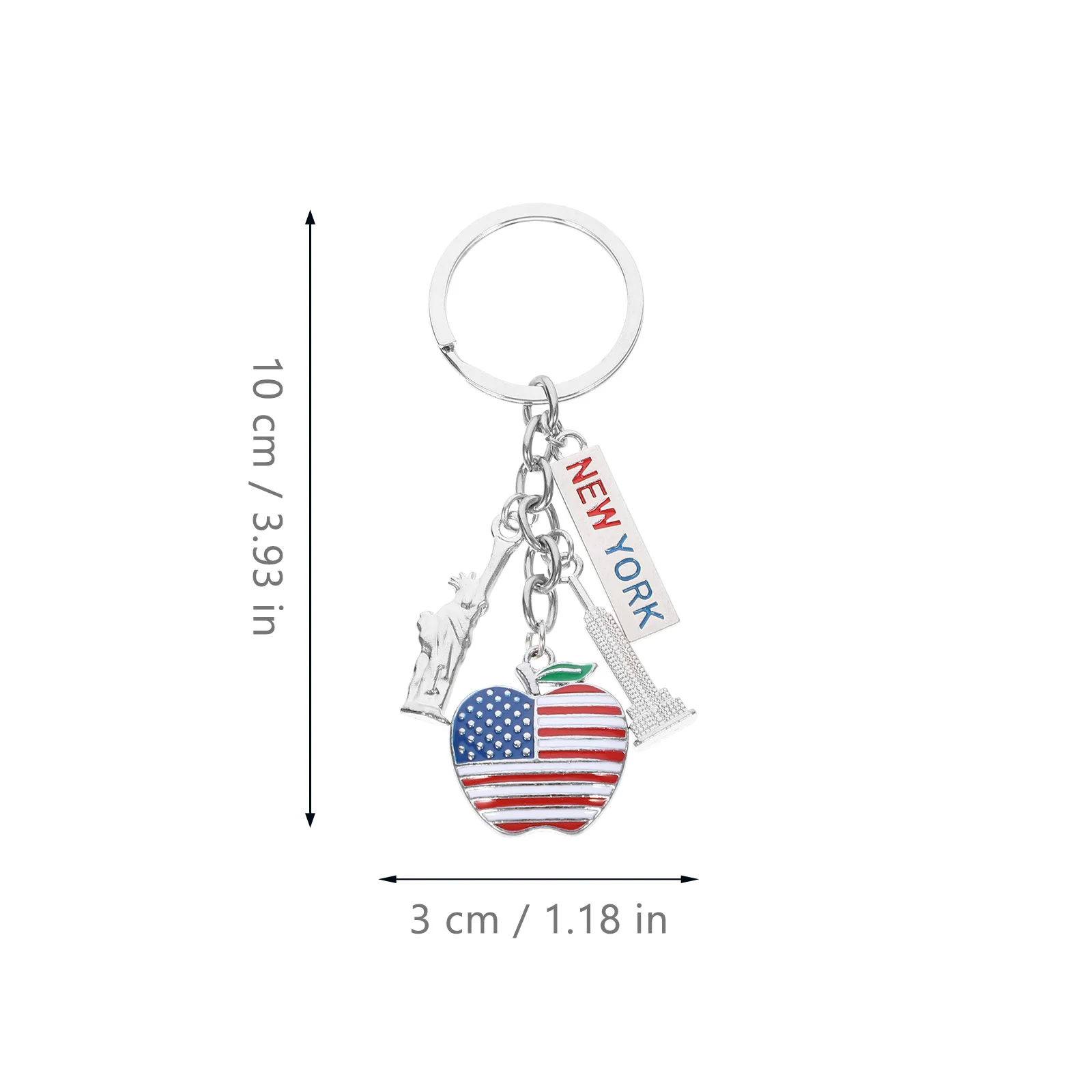 Pedant Keychain Alloy Holder for Men Classic Metal Ring Creative Gift Keyrings Hanging Keychains Man American Flag Wall