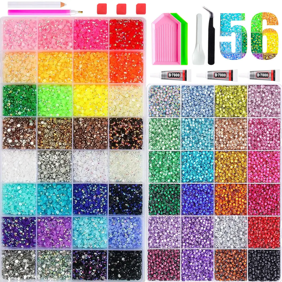 

1Set AB Colored Nail Rhinestones Kit Series 3mm Multiple Style Mini Semi-circular Shining Resin Rhinestones Nail Charms for DIY