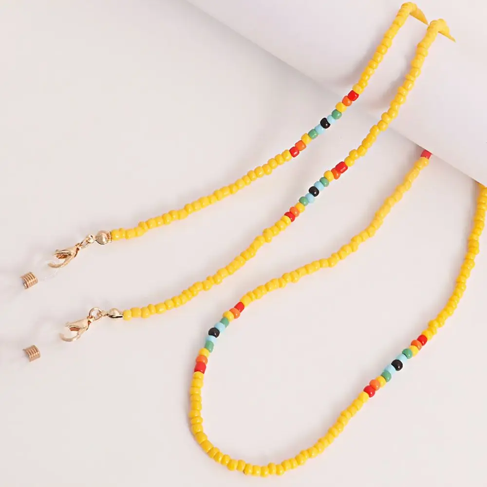 Colorful Rice Beads Eyeglass Chains Delicate Antiskid Sunglasses Masking Chains Glasses Pendant Trendy Glasses Hanging Chain